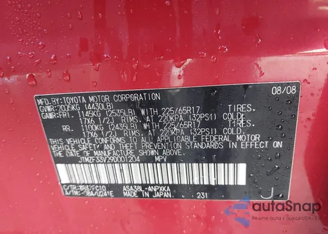 2009 Toyota Rav4 from USA, damaged, VIN JTMZF33V29D001204
